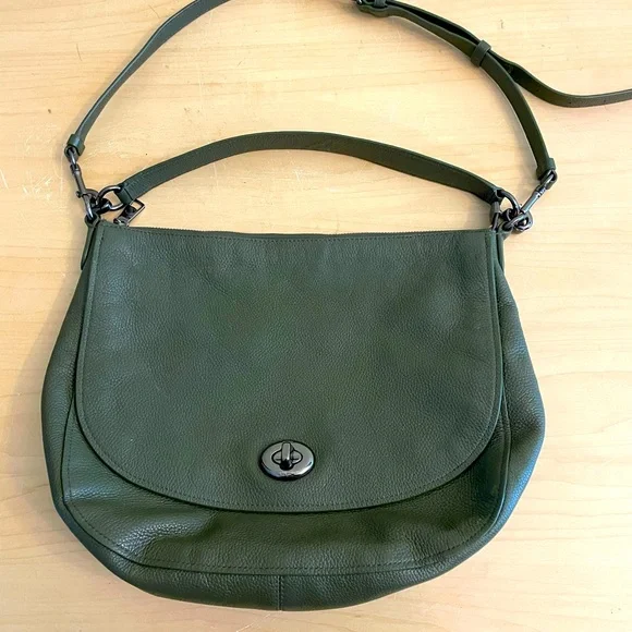 COACH TURNLOCK LEATHER HOBO BAG - Picture 2 of 12